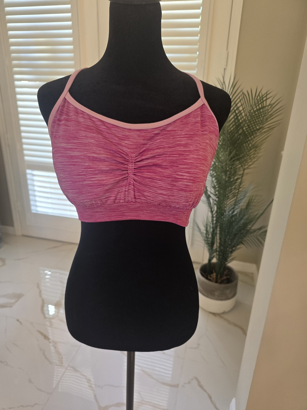 CALIA by Carrie Underwood Heathered Pink Seamless Crop Bralette